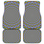 Psychedelic Web Optical Illusion Front and Back Car Floor Mats