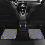 Psychedelic Web Optical Illusion Front and Back Car Floor Mats