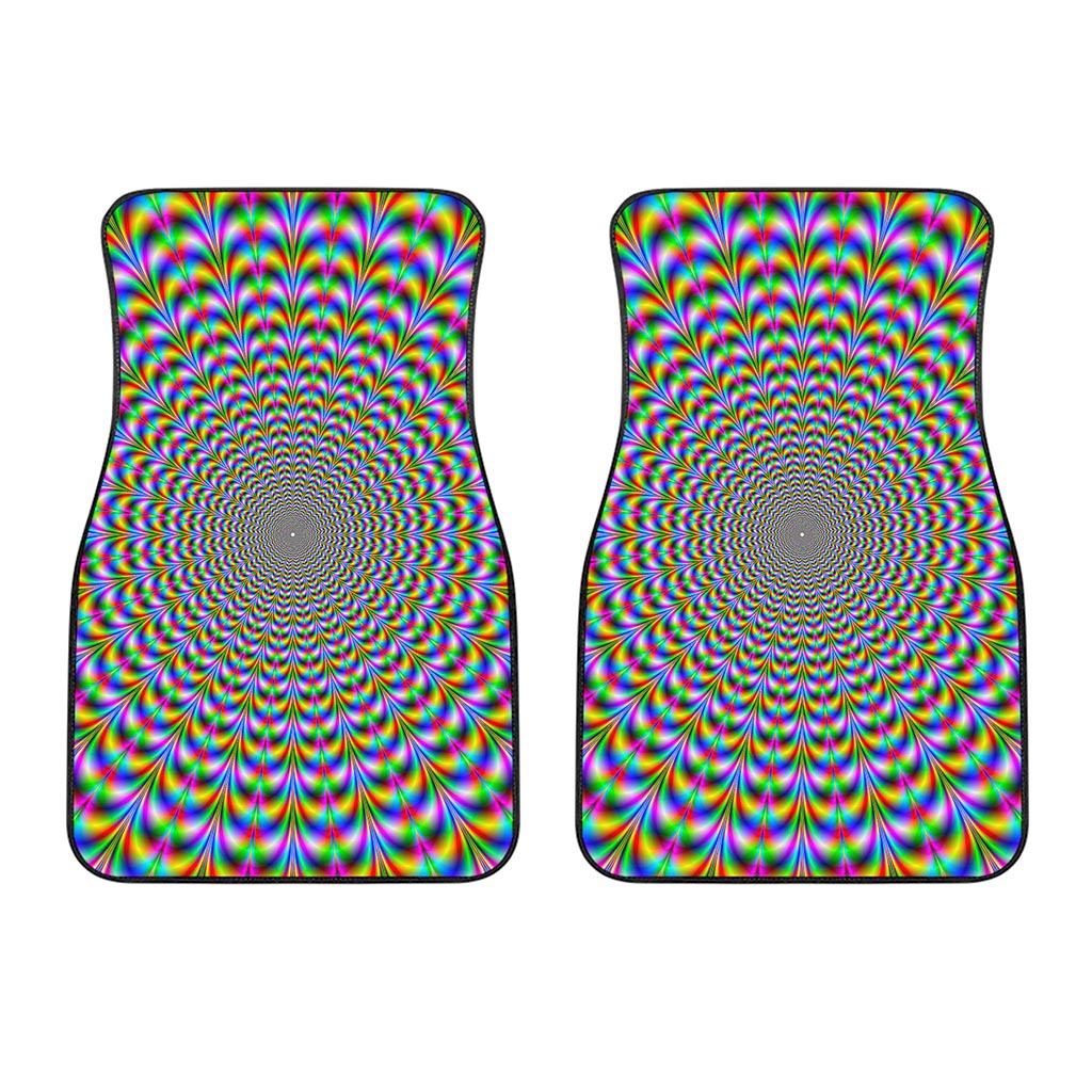 Psychedelic Web Optical Illusion Front Car Floor Mats