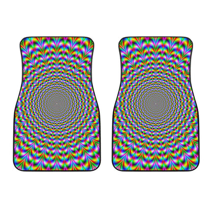 Psychedelic Web Optical Illusion Front Car Floor Mats