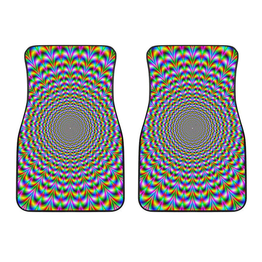 Psychedelic Web Optical Illusion Front Car Floor Mats