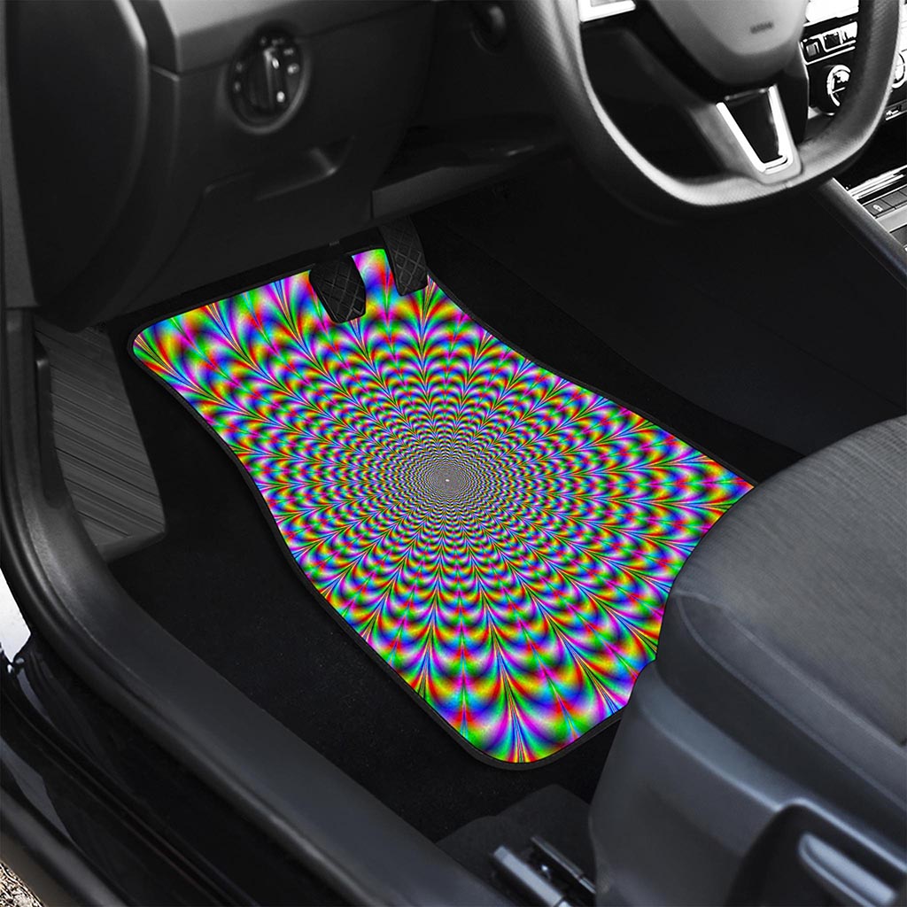Psychedelic Web Optical Illusion Front Car Floor Mats