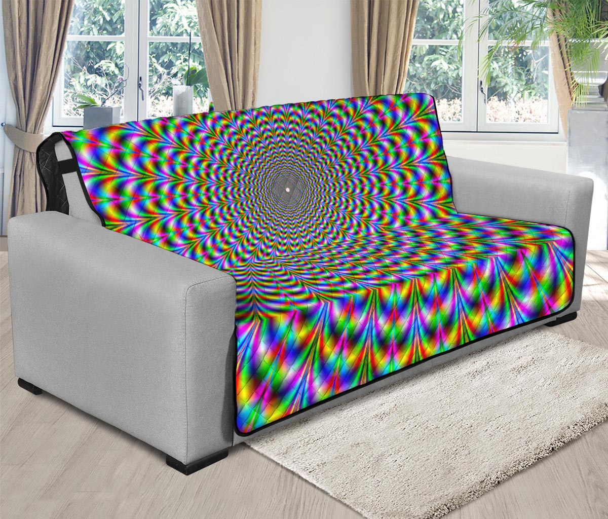 Psychedelic Web Optical Illusion Futon Protector