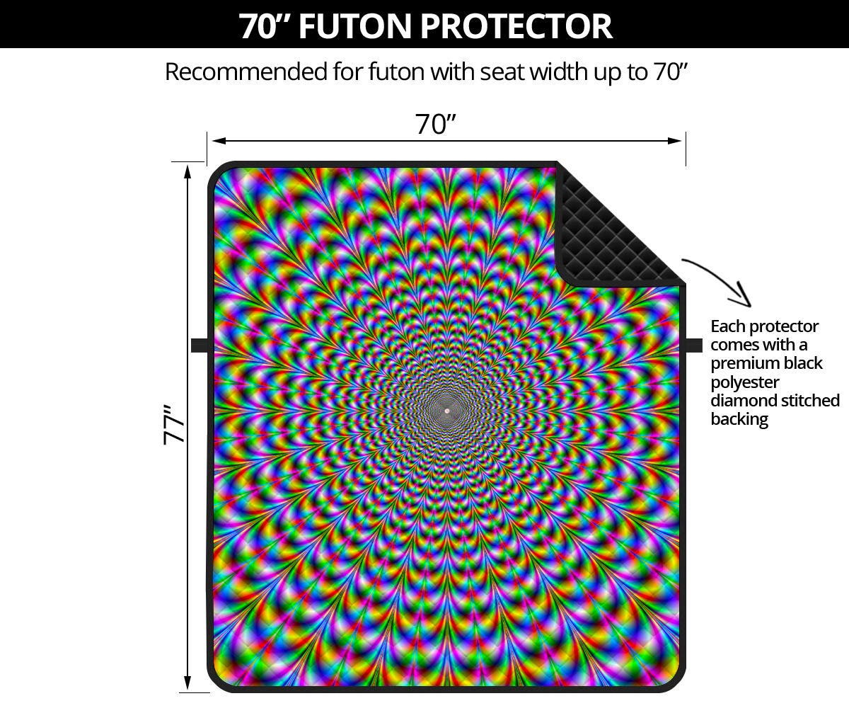 Psychedelic Web Optical Illusion Futon Protector