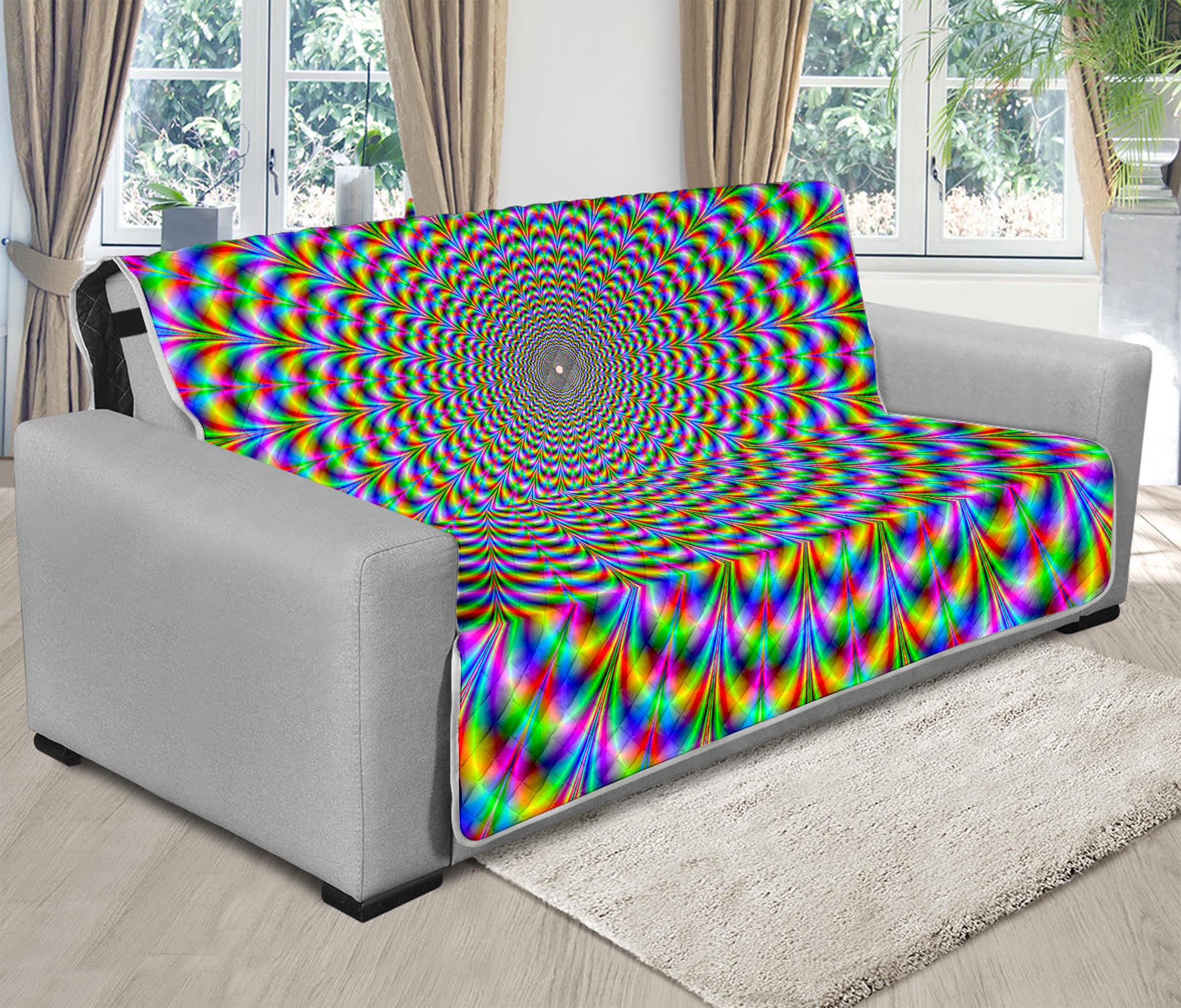 Psychedelic Web Optical Illusion Futon Protector