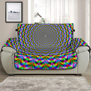 Psychedelic Web Optical Illusion Half Sofa Protector