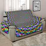 Psychedelic Web Optical Illusion Half Sofa Protector