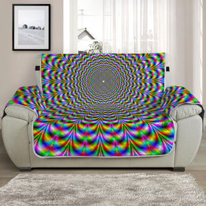 Psychedelic Web Optical Illusion Half Sofa Protector