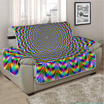 Psychedelic Web Optical Illusion Half Sofa Protector