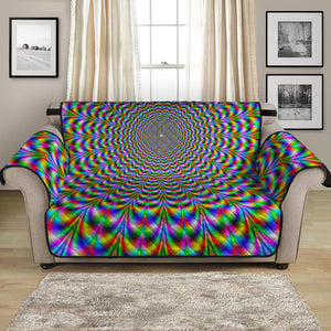 Psychedelic Web Optical Illusion Loveseat Protector