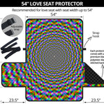 Psychedelic Web Optical Illusion Loveseat Protector