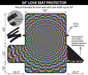 Psychedelic Web Optical Illusion Loveseat Protector