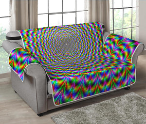 Psychedelic Web Optical Illusion Loveseat Protector