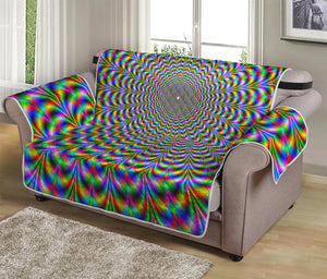 Psychedelic Web Optical Illusion Loveseat Protector