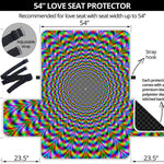 Psychedelic Web Optical Illusion Loveseat Protector