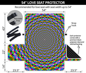 Psychedelic Web Optical Illusion Loveseat Protector