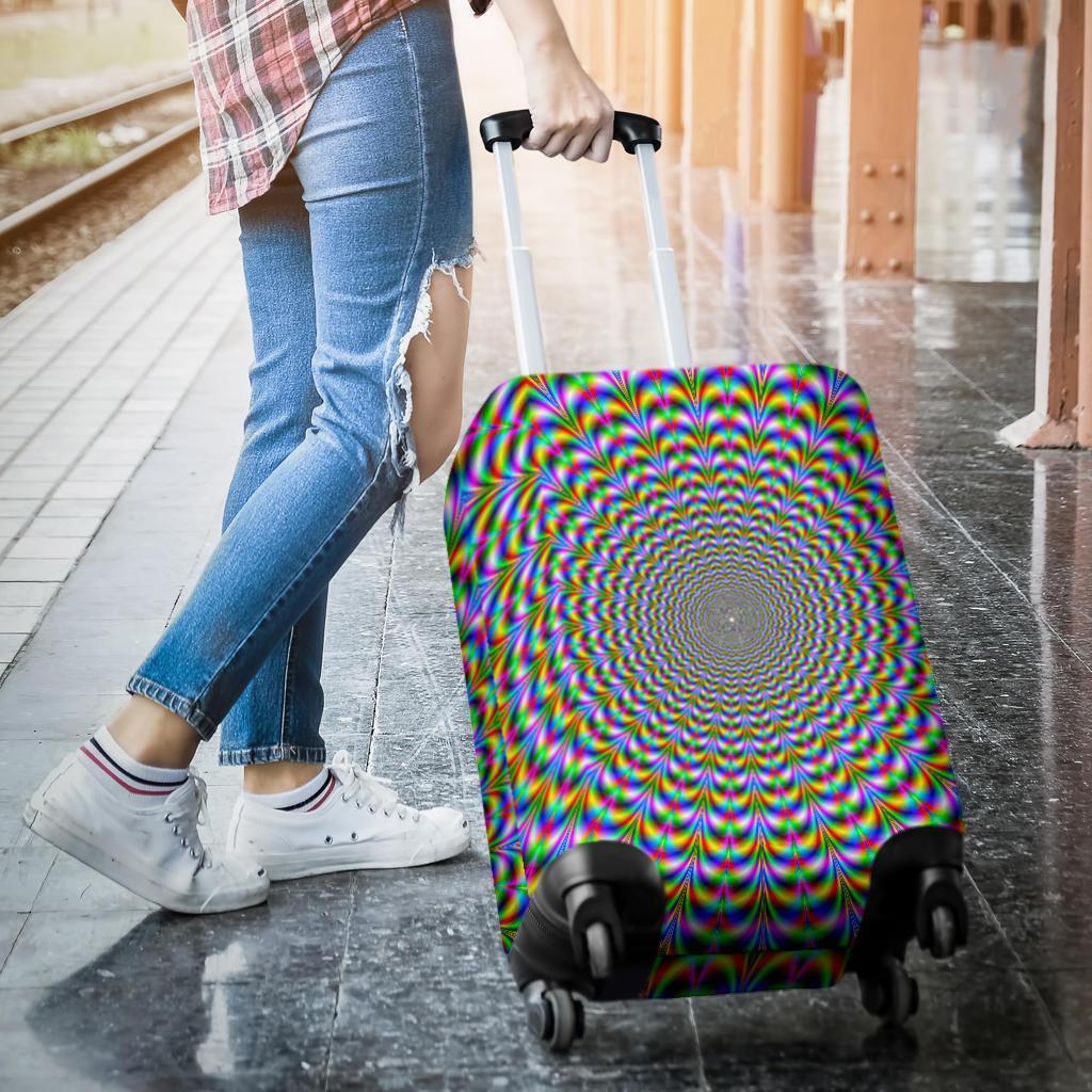 Psychedelic Web Optical Illusion Luggage Cover GearFrost