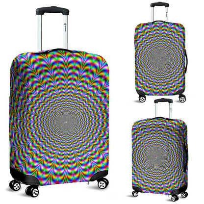 Psychedelic Web Optical Illusion Luggage Cover GearFrost
