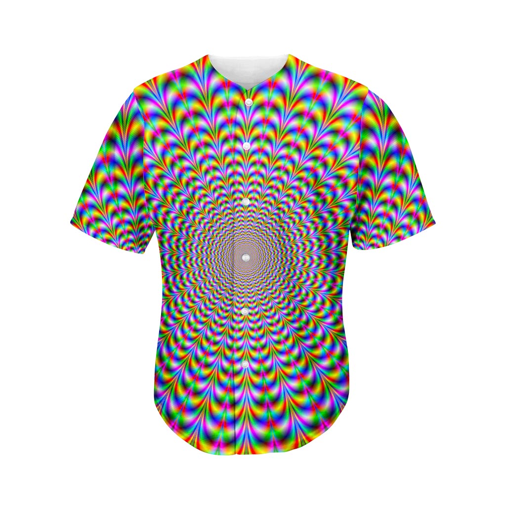 Psychedelic Web Optical Illusion Men's Baseball Jersey