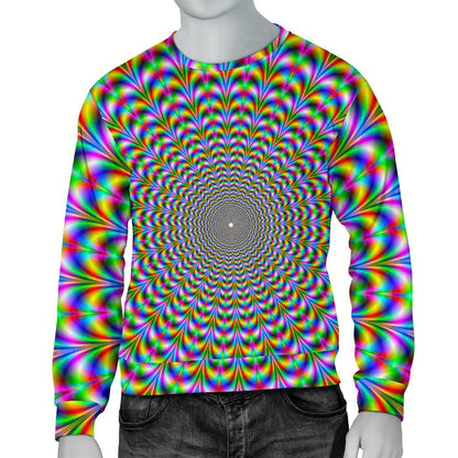 Psychedelic Web Optical Illusion Men's Crewneck Sweatshirt GearFrost