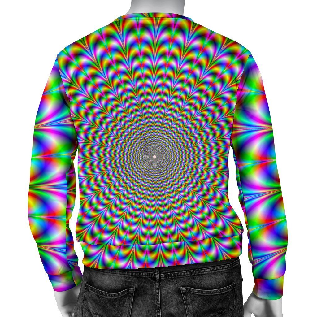 Psychedelic Web Optical Illusion Men's Crewneck Sweatshirt GearFrost