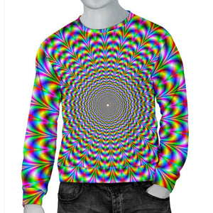 Psychedelic Web Optical Illusion Men's Crewneck Sweatshirt GearFrost