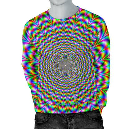 Psychedelic Web Optical Illusion Men's Crewneck Sweatshirt GearFrost