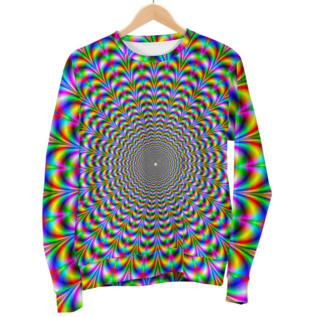 Psychedelic Web Optical Illusion Men's Crewneck Sweatshirt GearFrost