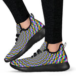 Psychedelic Web Optical Illusion Mesh Knit Shoes GearFrost
