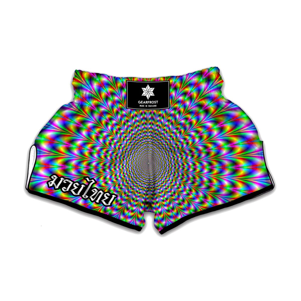 Psychedelic Web Optical Illusion Muay Thai Boxing Shorts