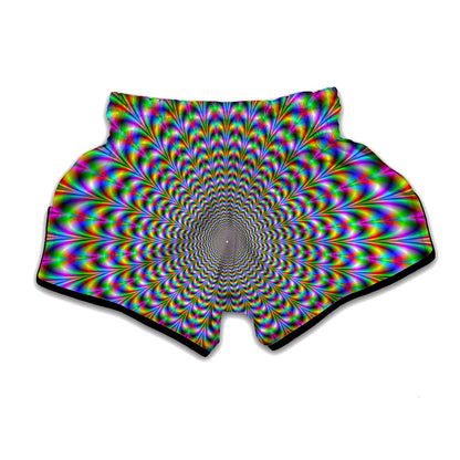 Psychedelic Web Optical Illusion Muay Thai Boxing Shorts