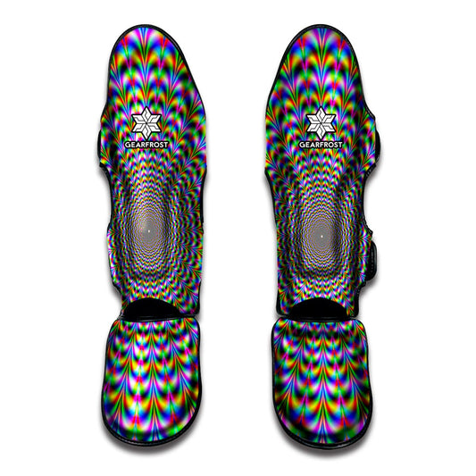Psychedelic Web Optical Illusion Muay Thai Shin Guard