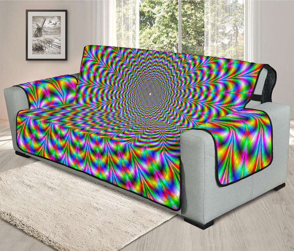 Psychedelic Web Optical Illusion Oversized Sofa Protector