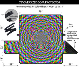 Psychedelic Web Optical Illusion Oversized Sofa Protector