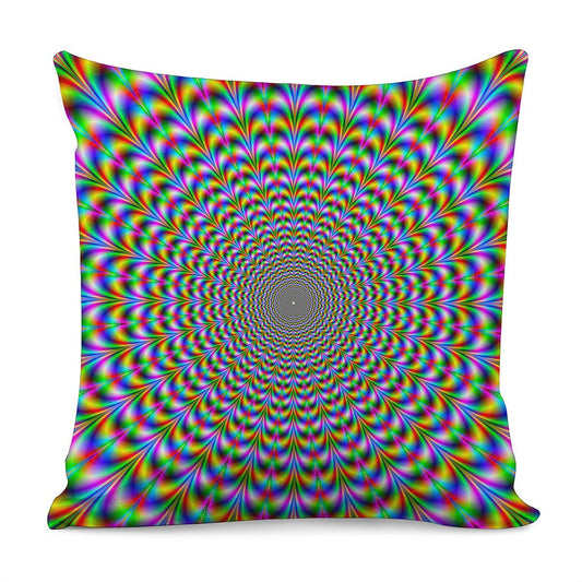 Psychedelic Web Optical Illusion Pillow Cover