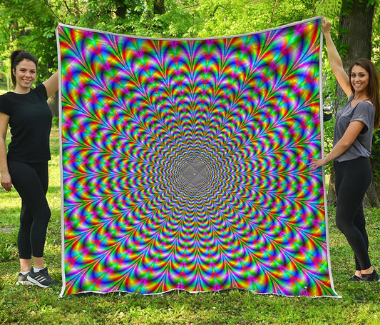 Psychedelic Web Optical Illusion Quilt