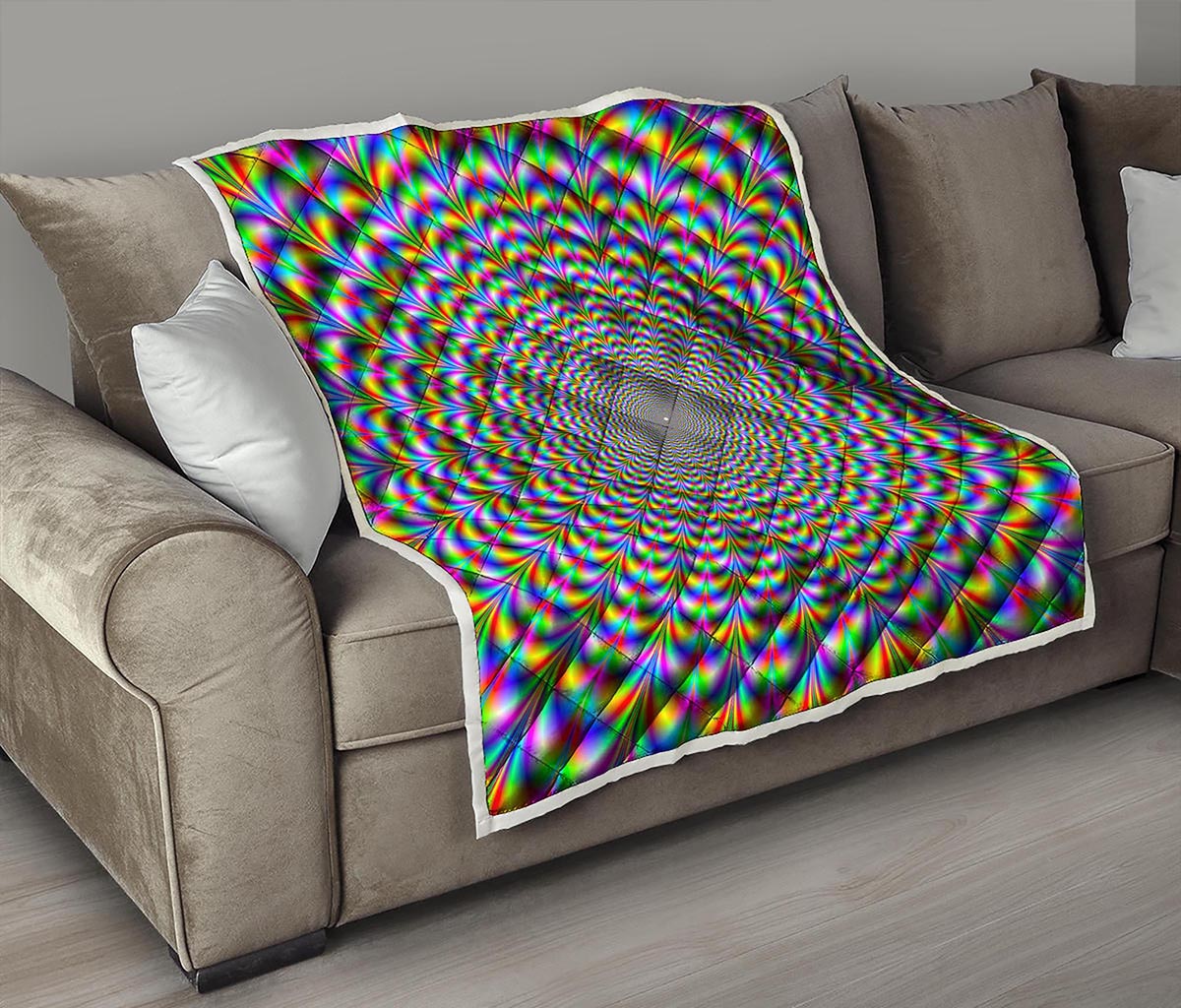 Psychedelic Web Optical Illusion Quilt