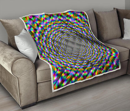 Psychedelic Web Optical Illusion Quilt