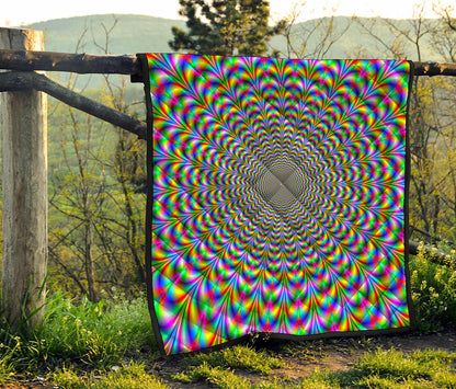 Psychedelic Web Optical Illusion Quilt