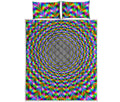 Psychedelic Web Optical Illusion Quilt Bed Set