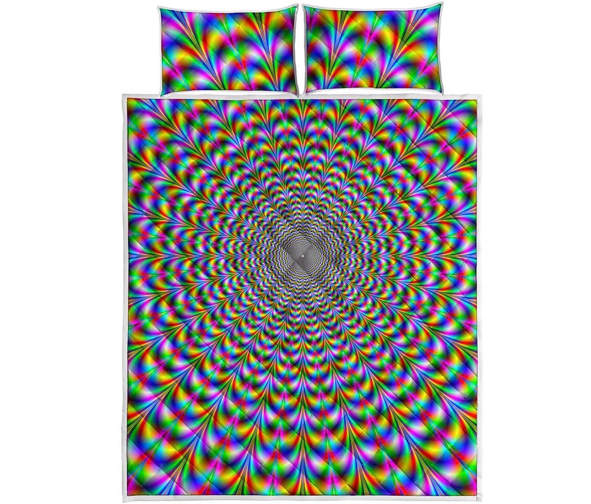 Psychedelic Web Optical Illusion Quilt Bed Set