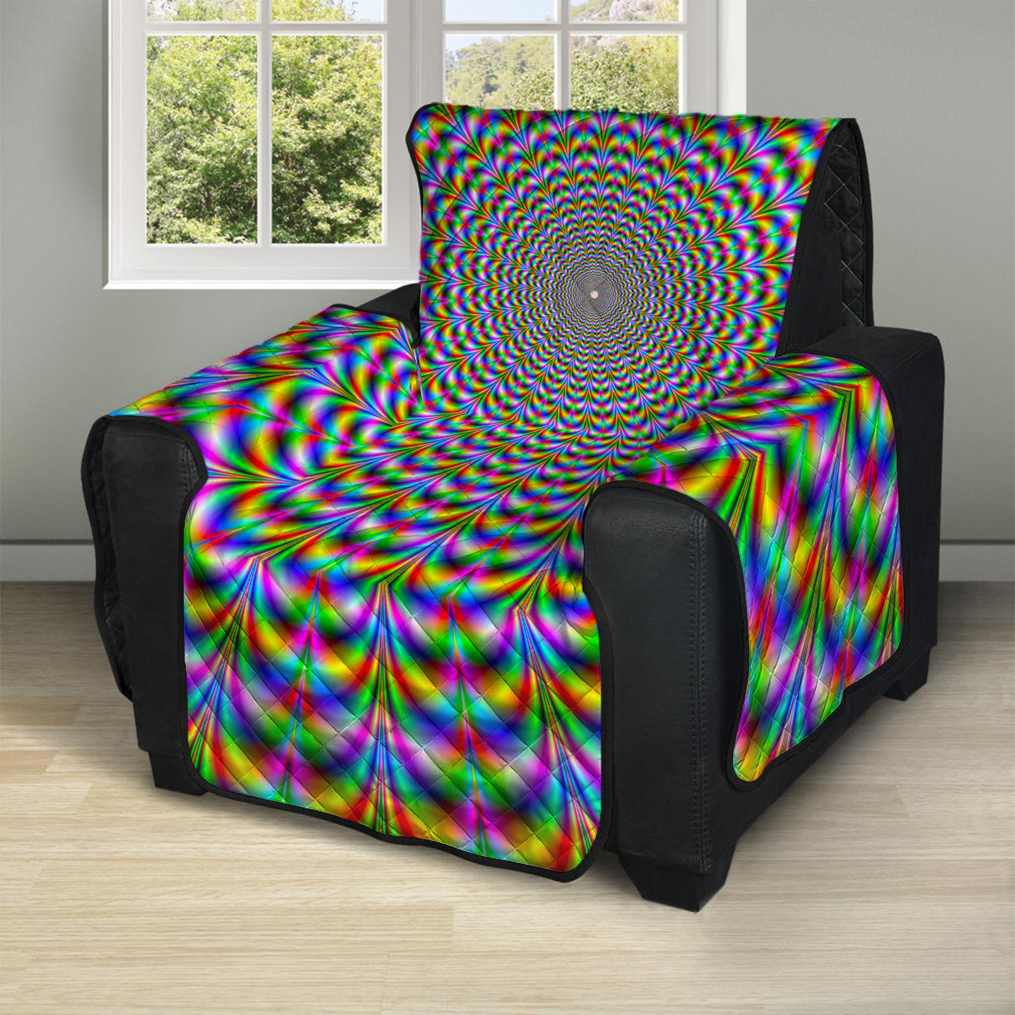 Psychedelic Web Optical Illusion Recliner Protector