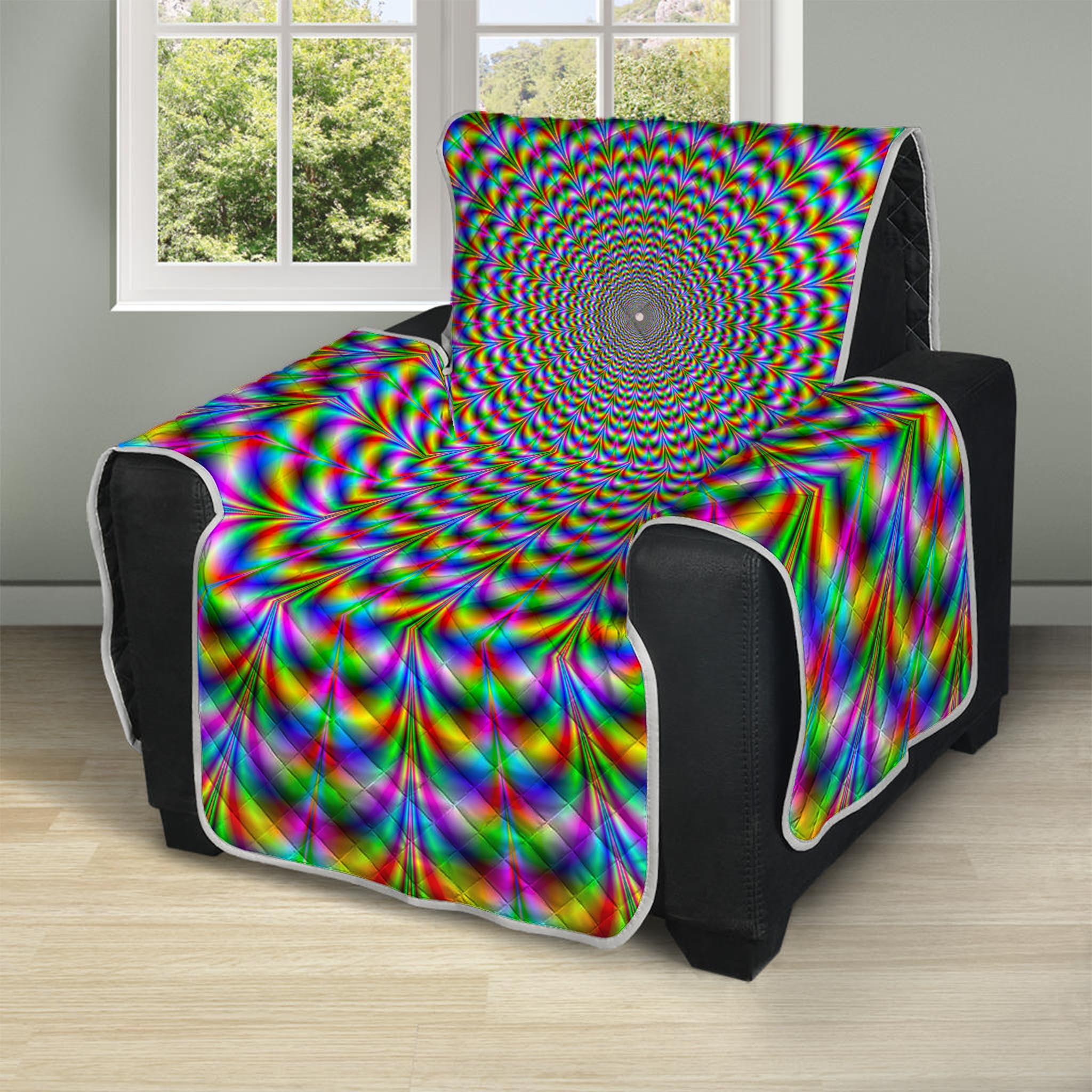 Psychedelic Web Optical Illusion Recliner Protector