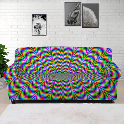Psychedelic Web Optical Illusion Sofa Cover