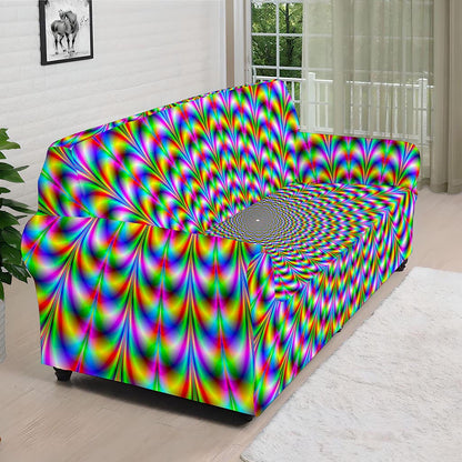 Psychedelic Web Optical Illusion Sofa Cover
