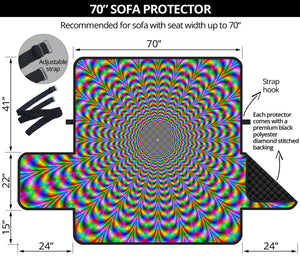 Psychedelic Web Optical Illusion Sofa Protector