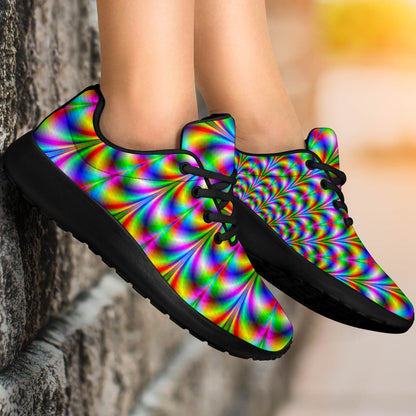 Psychedelic Web Optical Illusion Sport Shoes GearFrost