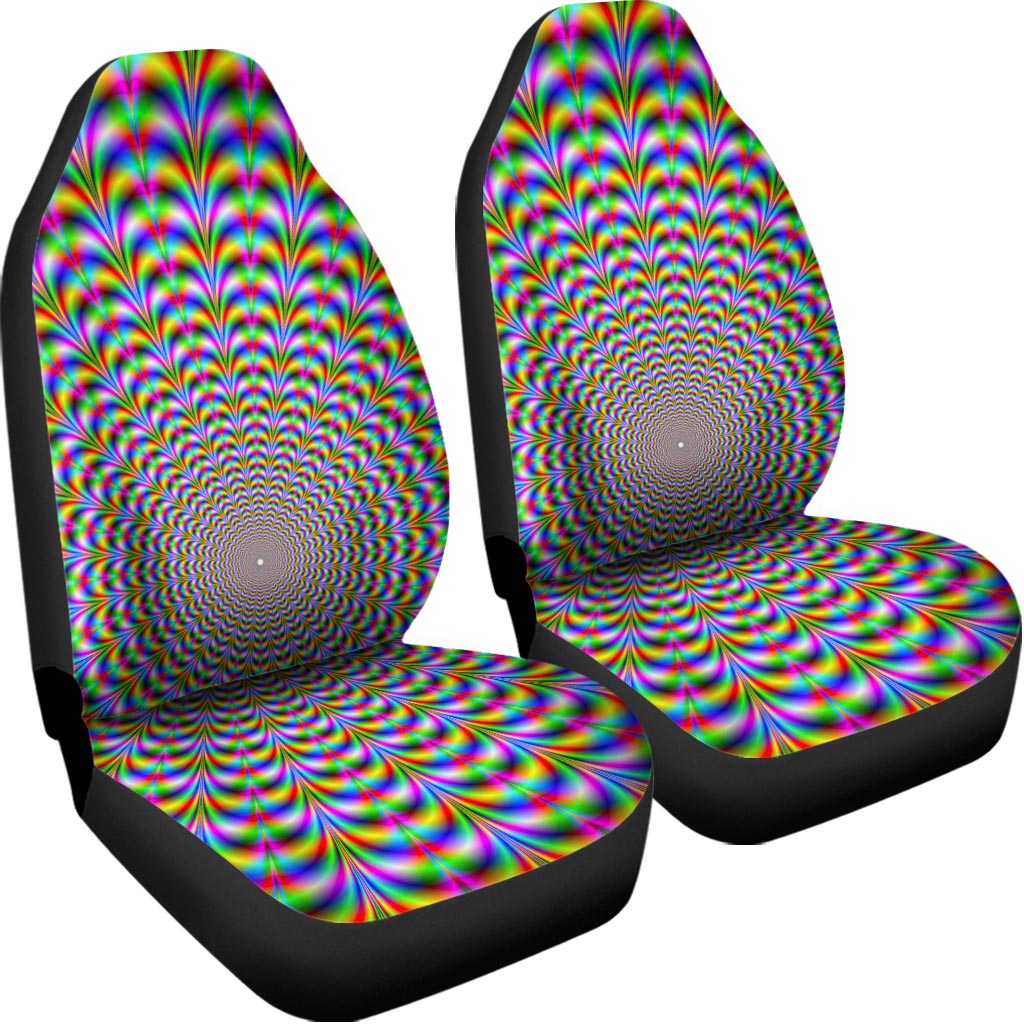 Psychedelic Web Optical Illusion Universal Fit Car Seat Covers