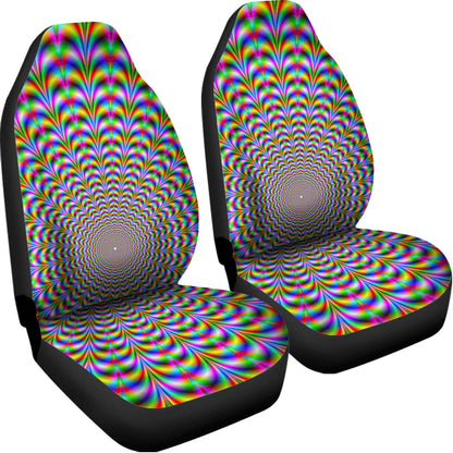 Psychedelic Web Optical Illusion Universal Fit Car Seat Covers
