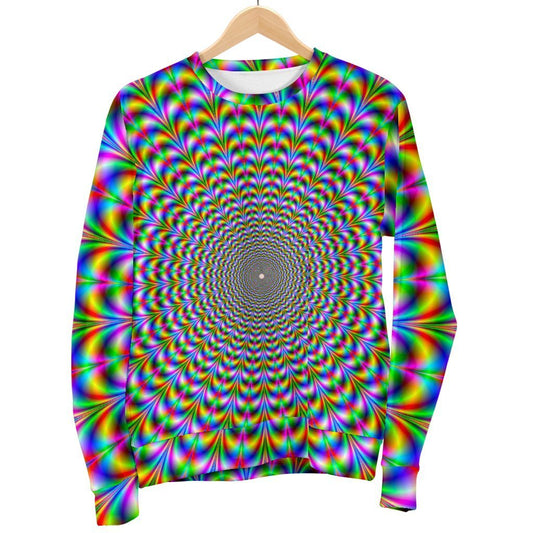 Psychedelic Web Optical Illusion Women's Crewneck Sweatshirt GearFrost